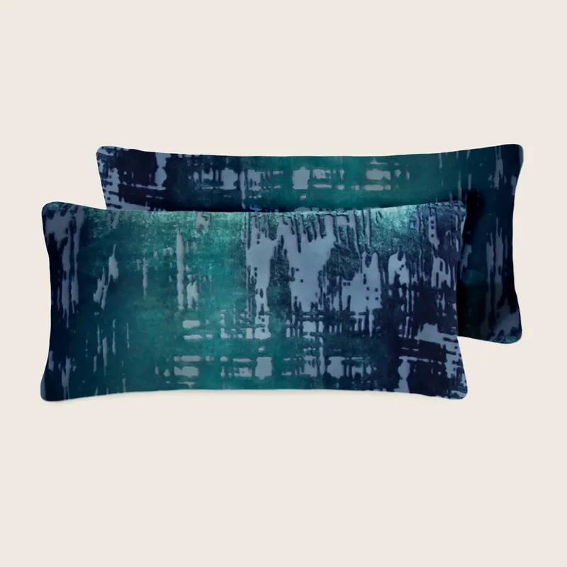 Set of 2 Mini Brushstroke Velvet Pillow, Shark - Kevin O'Brien (Drop Ship)