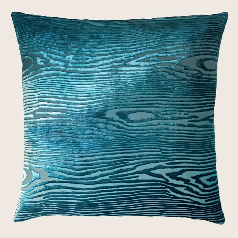 Woodgrain Velvet Throw Pillow, Pacific - Kevin O'Brien (Drop Ship)
