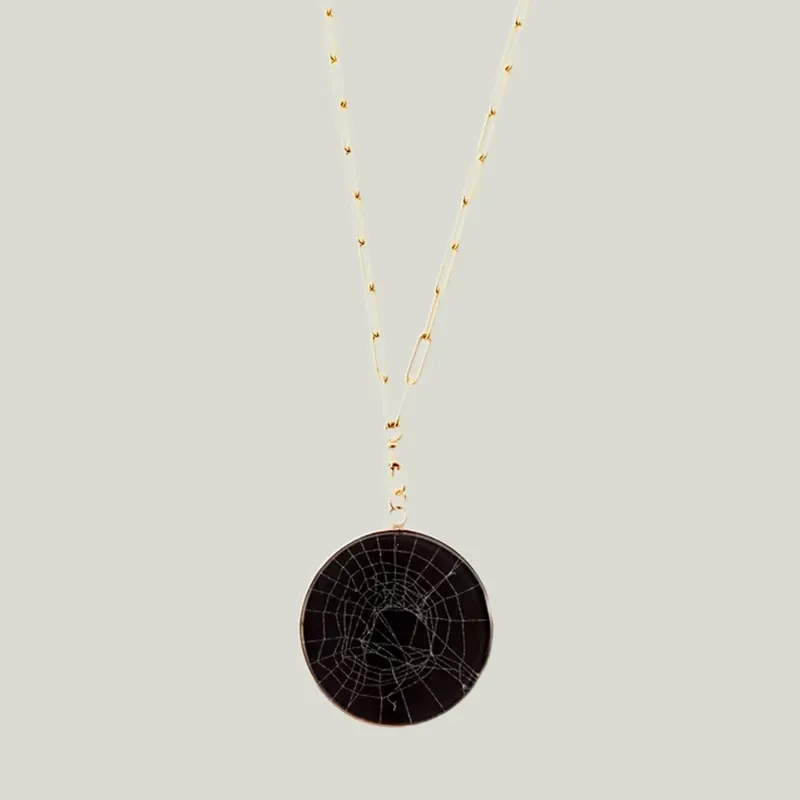 Large Spiderweb Necklace - Blue Morpho Jewelry (Consigned)
