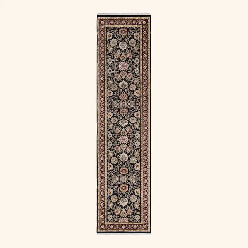Black Traditional Wool Runner - 2'6" x 10'4"