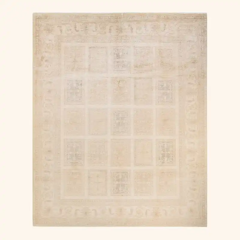 Beige Traditional Wool Rug - 8'2" x 9'10"