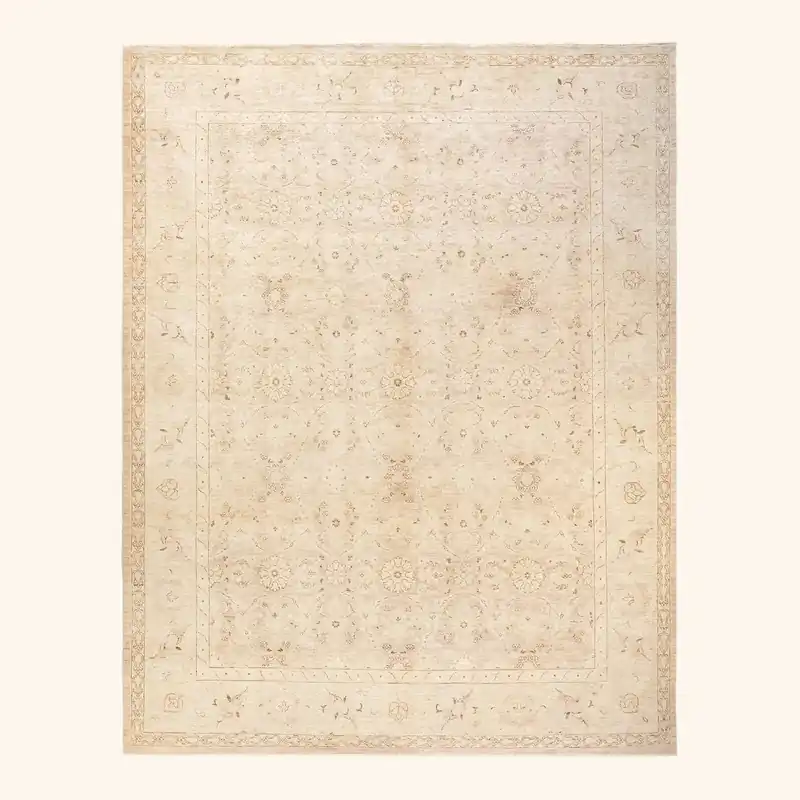 Beige Traditional Wool Rug - 8' x 10'4"