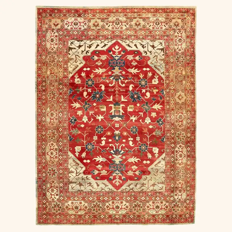 Red Traditional Wool Rug - 10' x 13'8"