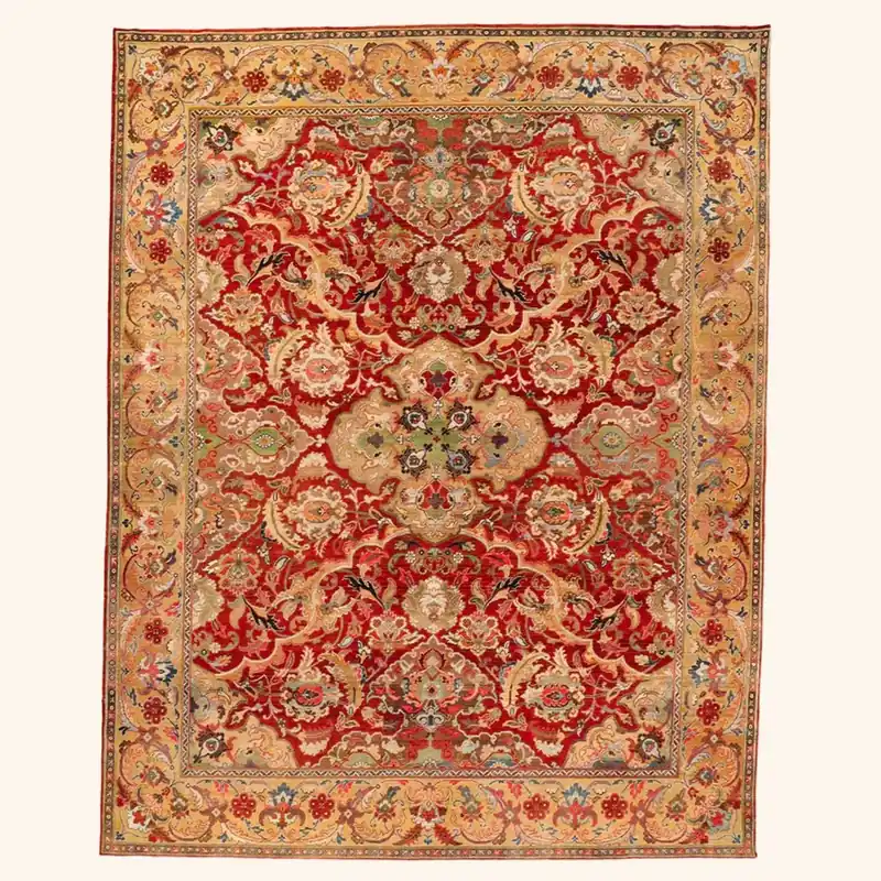 Red Traditional Wool Rug - 10'2" x 13'