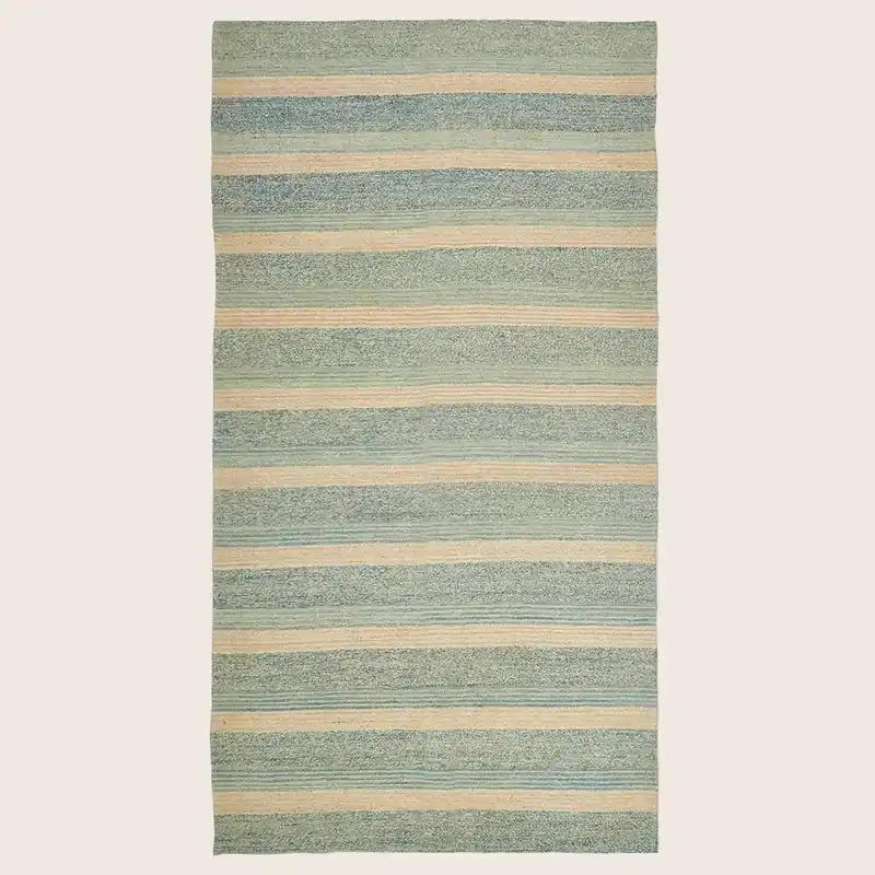 Green Flatweave Wool Rug - 9'6" x 17'3"