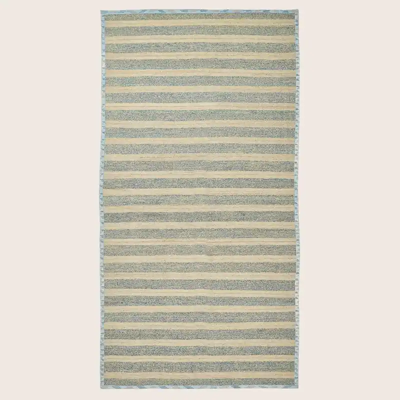 Blue Flatweave Wool Rug - 9' x 17'7"