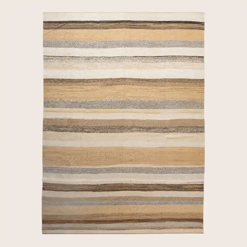 Beige Flatweave Wool Rug - 10' x 13'