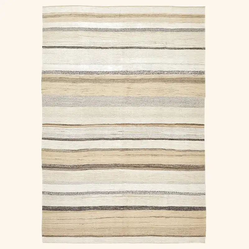 Beige Flatweave Hemp Rug - 9'9" x 13'9"