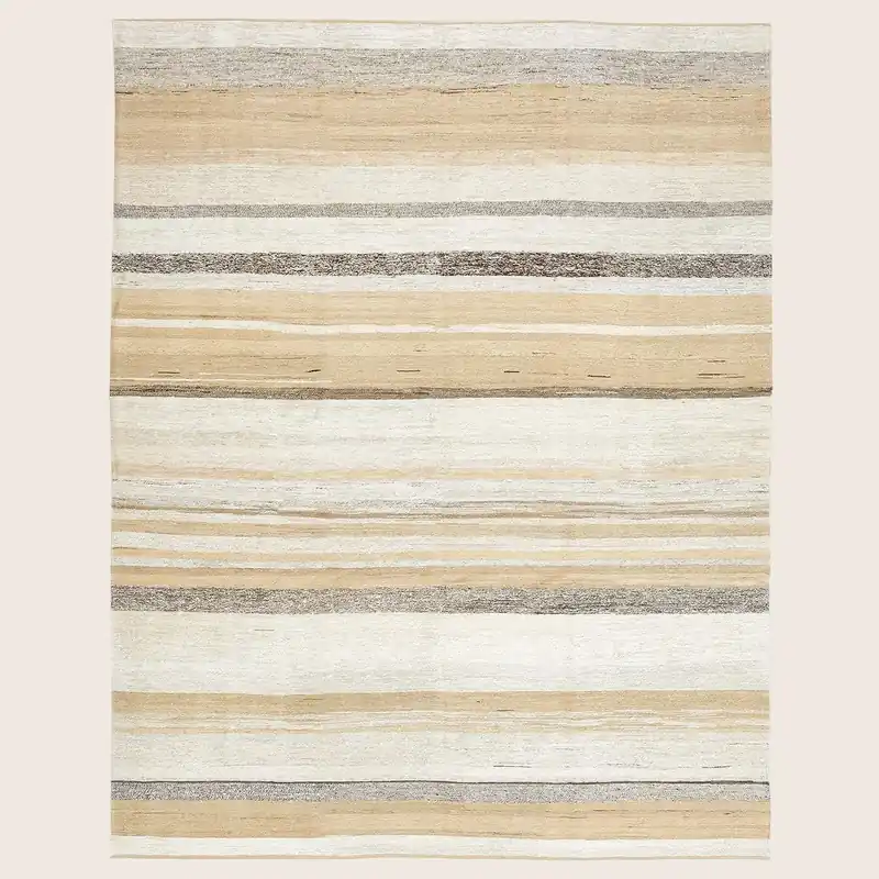 Beige Flatweave Hemp Rug - 8'8" x 10'11"