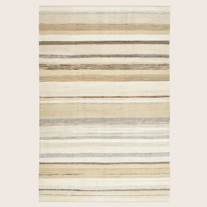 Beige Flatweave Hemp Rug - 8'6" x 12'7"