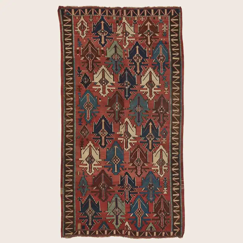 Red Vintage Wool Kilim Rug - 5'9" x 10'1"
