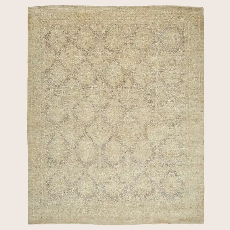 Beige Traditional Wool Rug - 12' x 14'7"
