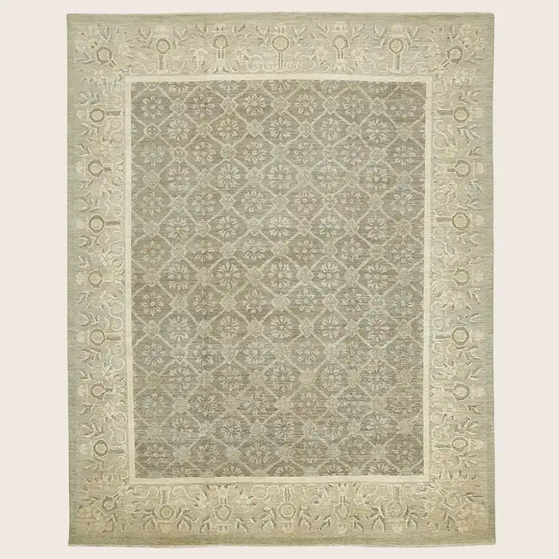 Grey Traditional Wool Rug - 11'7" x 14'3"