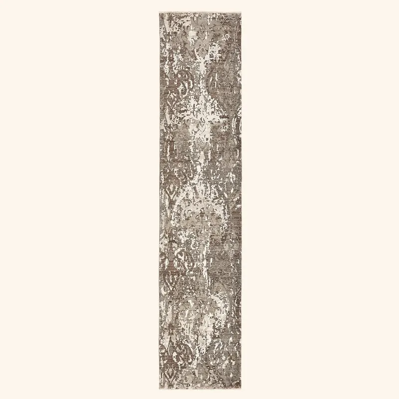 Brown Transitional Silk Runner - 2'6" x 11'6"