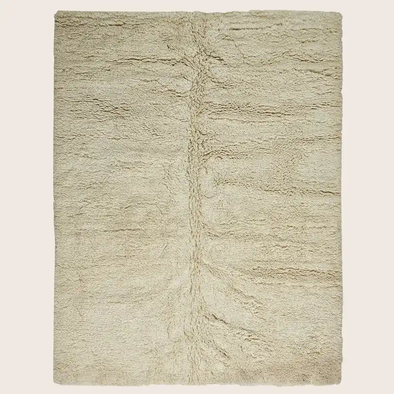 White Textured Wool Rug - 10' x 14'