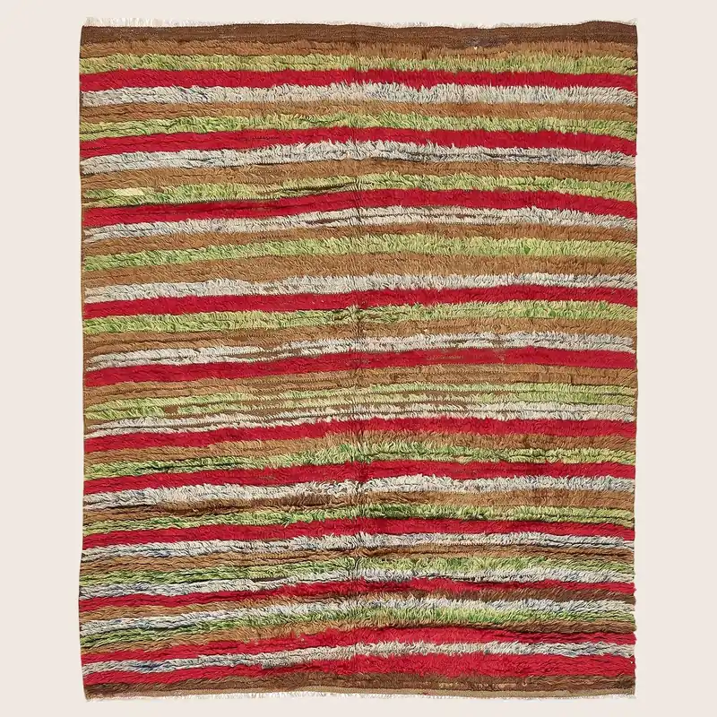 Multicolored Vintage Tulu Wool Rug - 5'1" x 7'3"