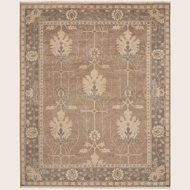 Beige & Brown Essentials Botanical Traditional Rug - Nourison Industries, Inc.