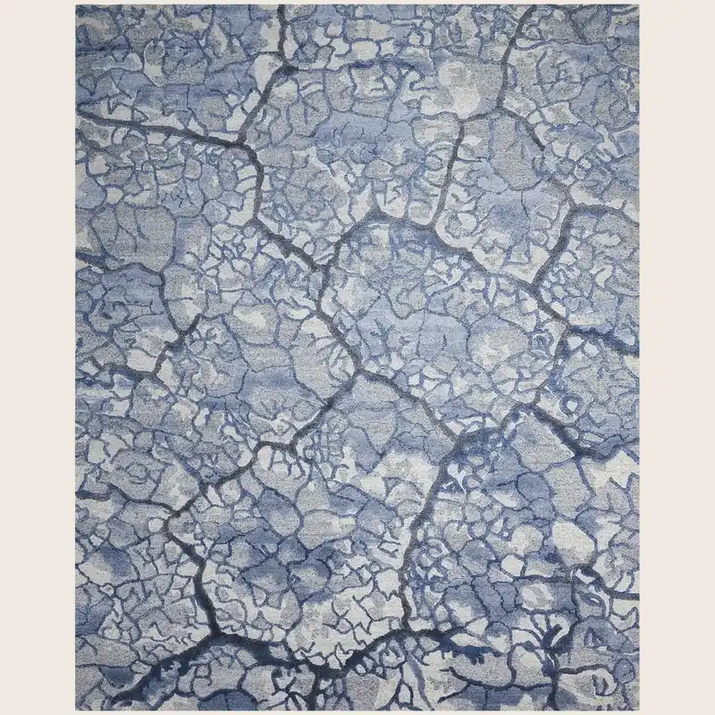 Blue Essentials Modern Wool Luxcelle Blend Rug - Nourison Industries, Inc.
