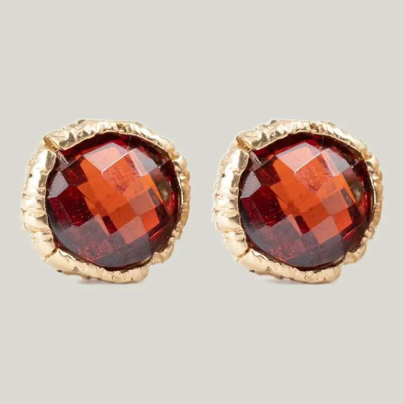 Garnet Quartz Lace Frame Earrings - Danielle Jessie Welmond (Drop Ship)