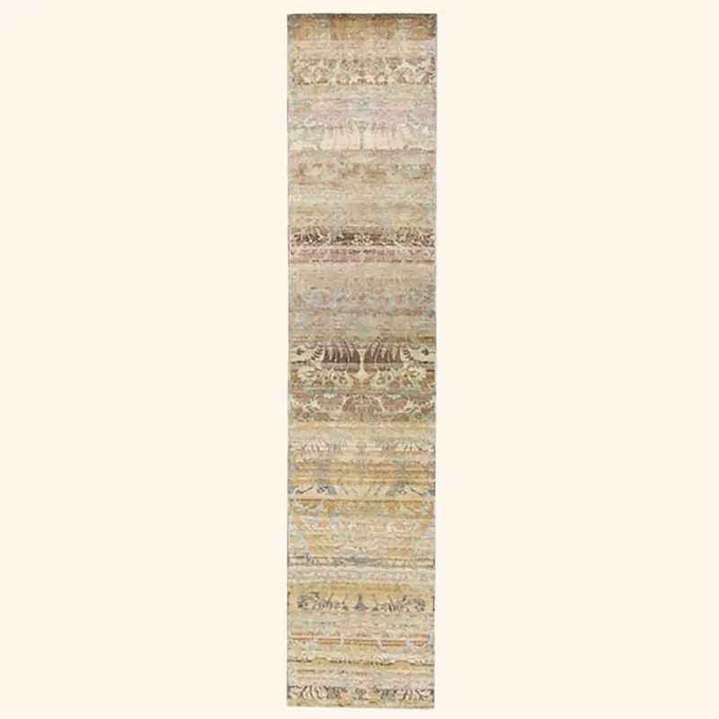 Beige Transitional Silk Runner - 2'11" x 14'9"
