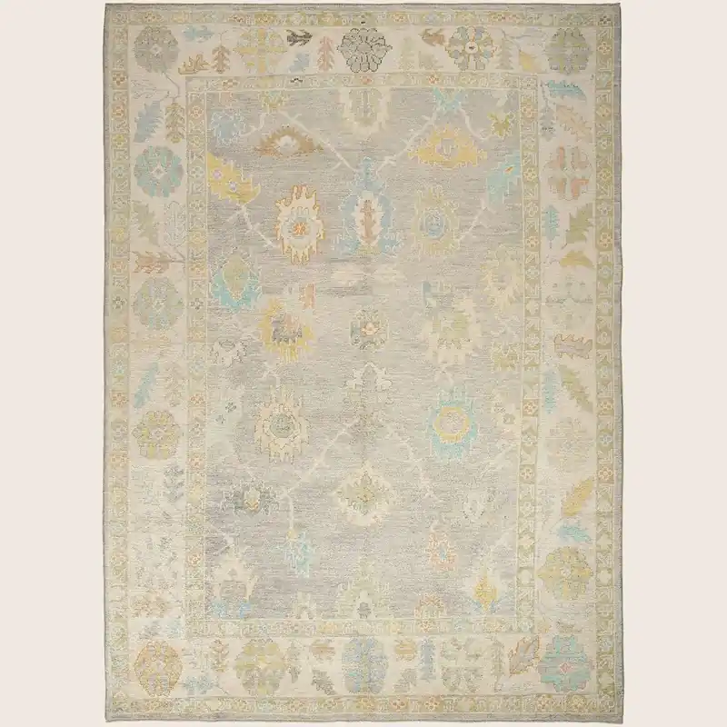 Grey Traditional Wool Rug - 8'9" x 12'