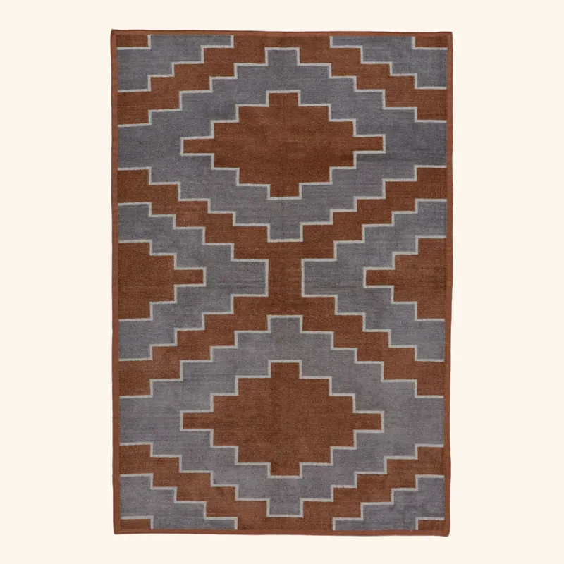 Brown & Grey Flatweave Chenille Rug - 3'6" x 5'6"