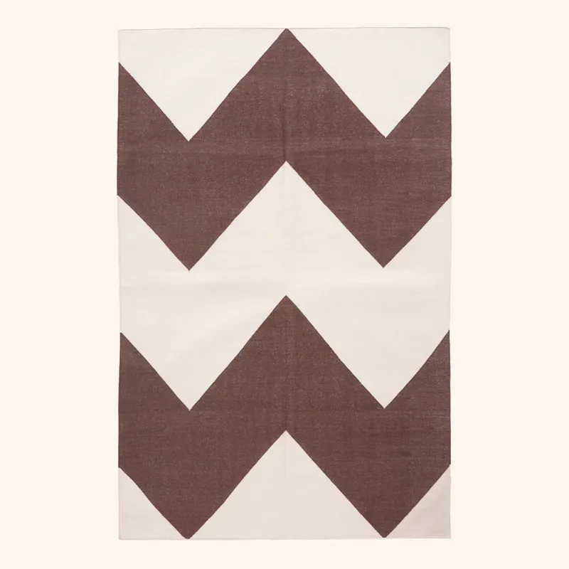 Brown Flatweave Cotton Rug - 3'6" x 5'6"