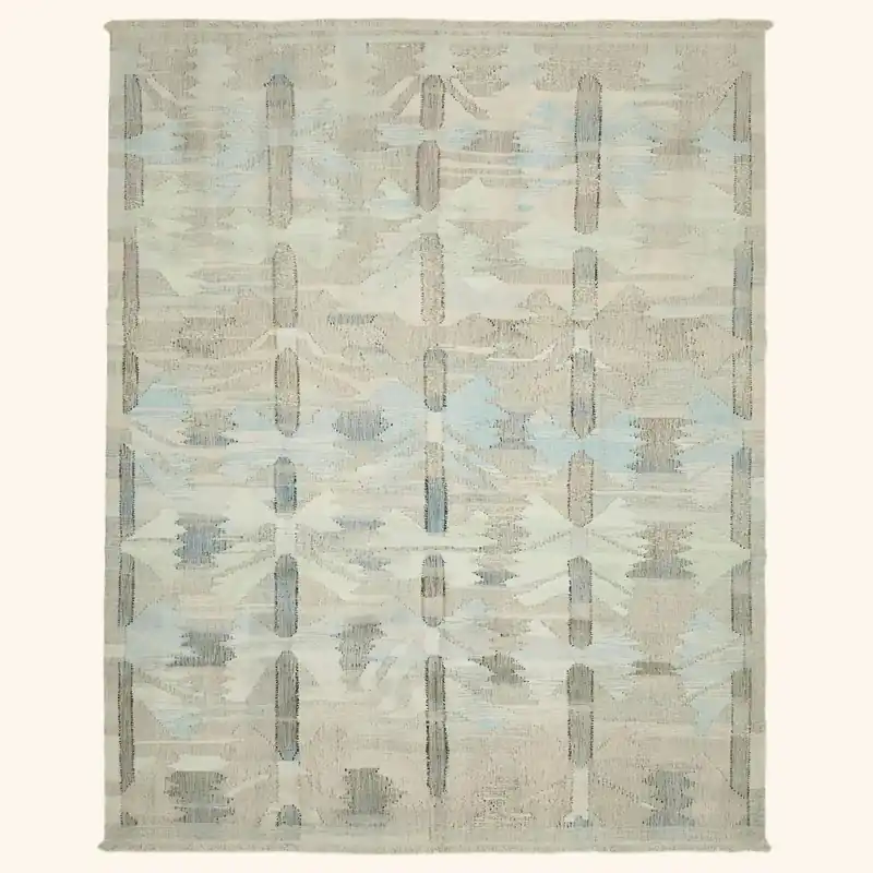 Beige Flatweave Wool Cotton Blend Rug - 11'7" x 14'8"