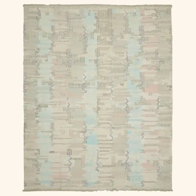 Beige Flatweave Wool Cotton Blend Rug - 11'8" x 15'9"