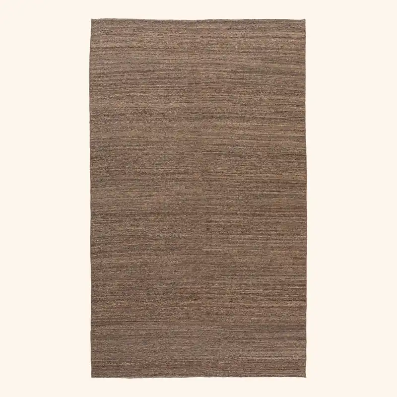 Beige Flatweave Wool Rug - 6'4" x 10'2"