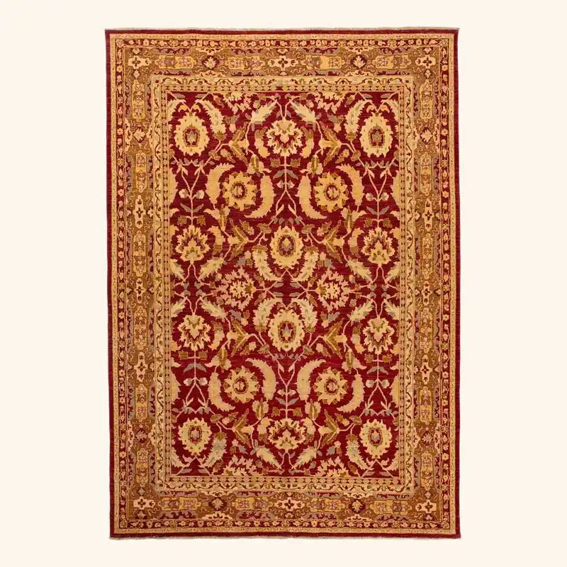 Red Traditional Wool Rug - 9' x 12'11"