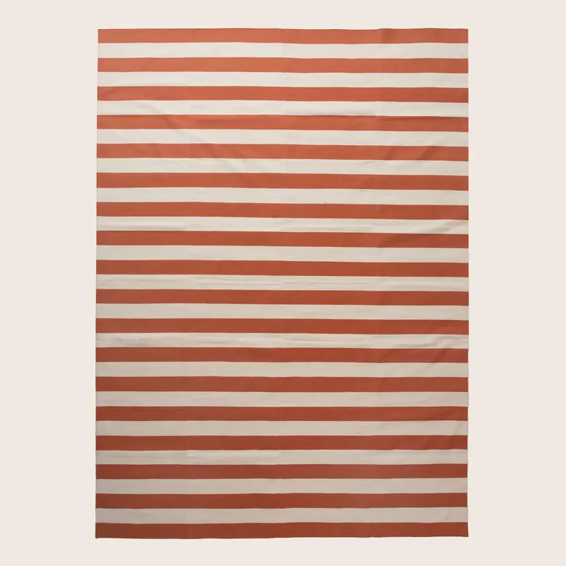 Orange Flatweave Cotton Rug - 8'10" x 11'10"