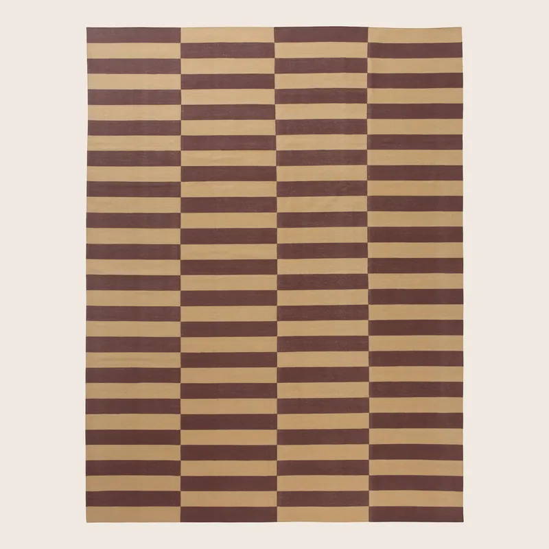 Brown Flatweave Cotton Rug - 8'10" x 11'10"
