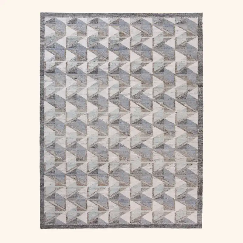 Multi Flatweave Wool Cotton Blend Rug - 9'1" x 12'