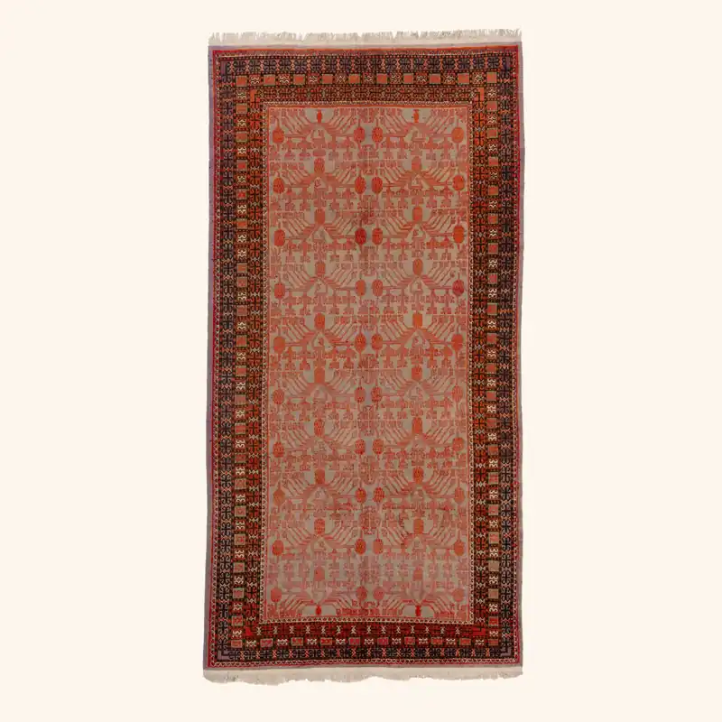 Red Vintage Traditional Wool Rug - 5'9" x 11'6"