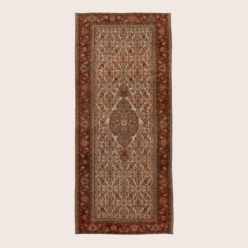 Brown Vintage Traditional Wool Rug - 5'5" x 12'