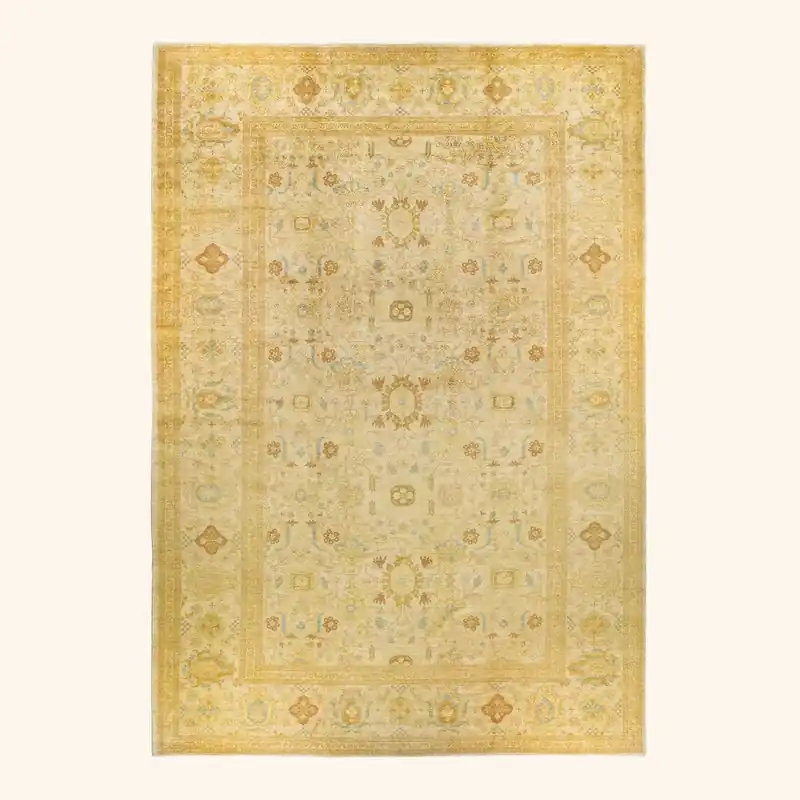 Yellow Traditional Wool Rug - 12' x 18'