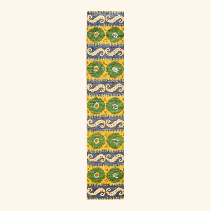 Yellow Transitional Wool Runner - 3' x 16'3"