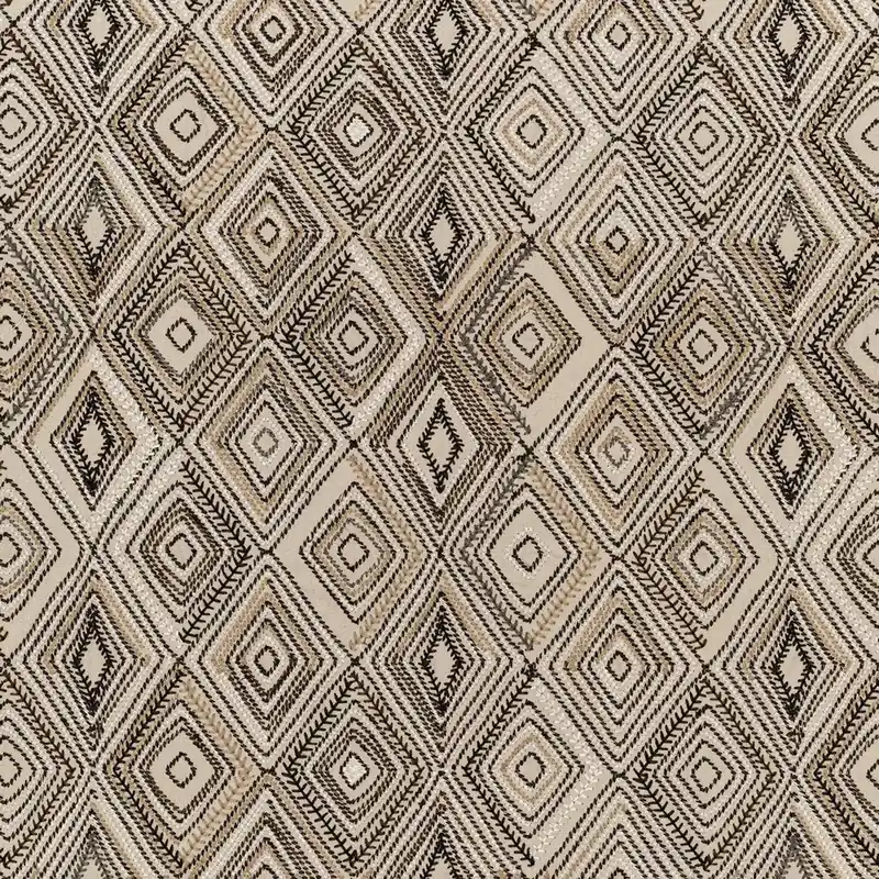 Tobacco Embroidered Fabric - Kravet