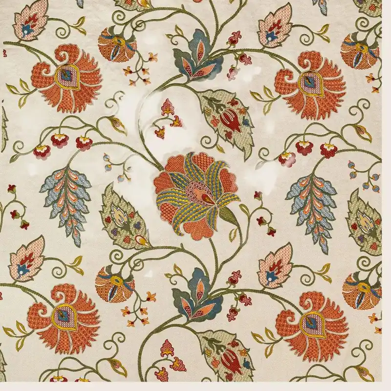 Spice and Olive Embroidered Fabric - Kravet