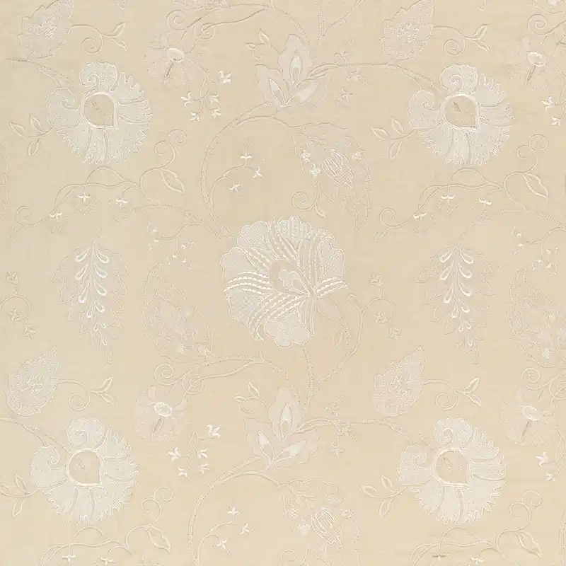 Stone and Ivory Embroidered Fabric - Kravet