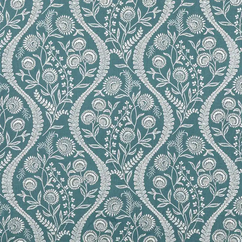 Blue Embroidered Fabric - Kravet