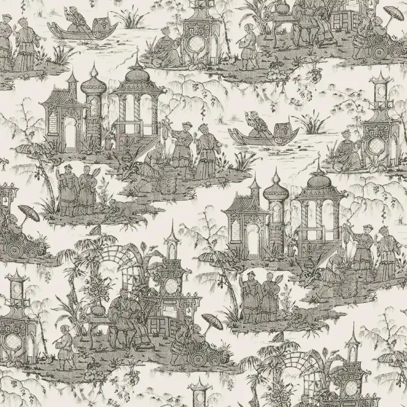 Coal Scenic Printed Fabric - Kravet