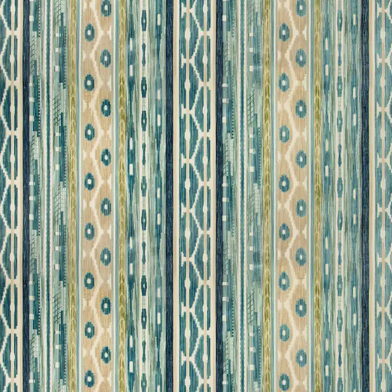 Blue Multi Stripe Velvet Fabric - Kravet