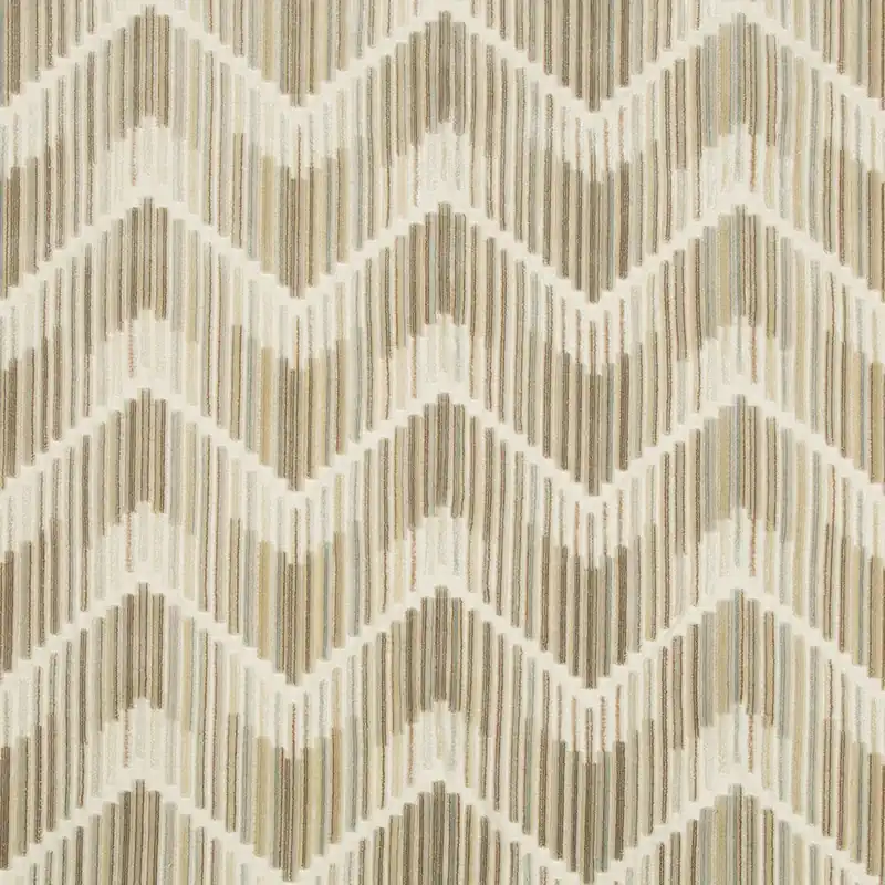 Stone Zig Zag Velvet Fabric - Kravet