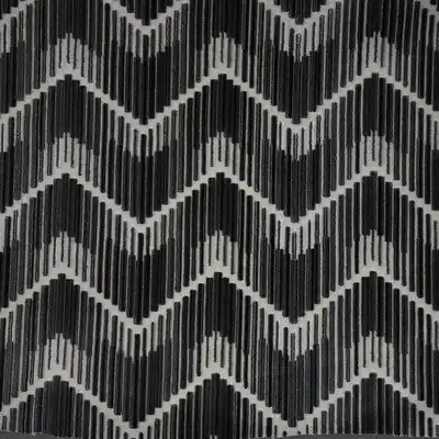 Anthracite Zig Zag Velvet Fabric - Kravet