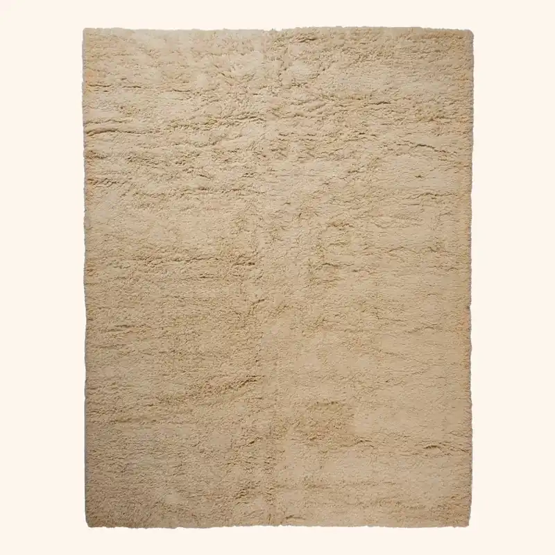 Beige Modern Wool Rug - 12' x 16'