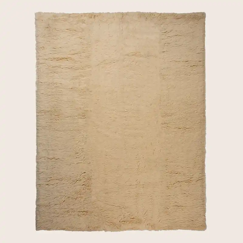 Beige Modern Wool Rug - 12' x 15'