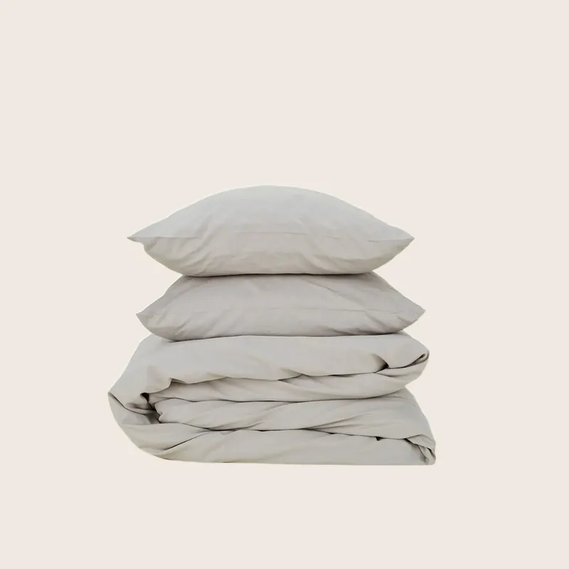 Essential Percale Duvet Cover Light Grey - Hawkins New York (Drop ship)