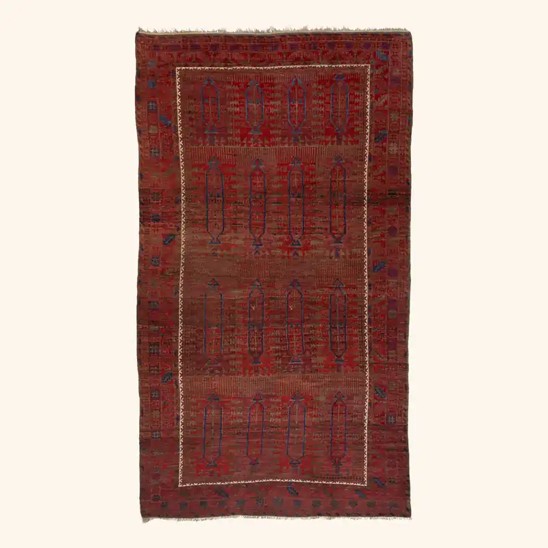 Red Vintage Baluch Wool Rug - 8'4" x 15'9"